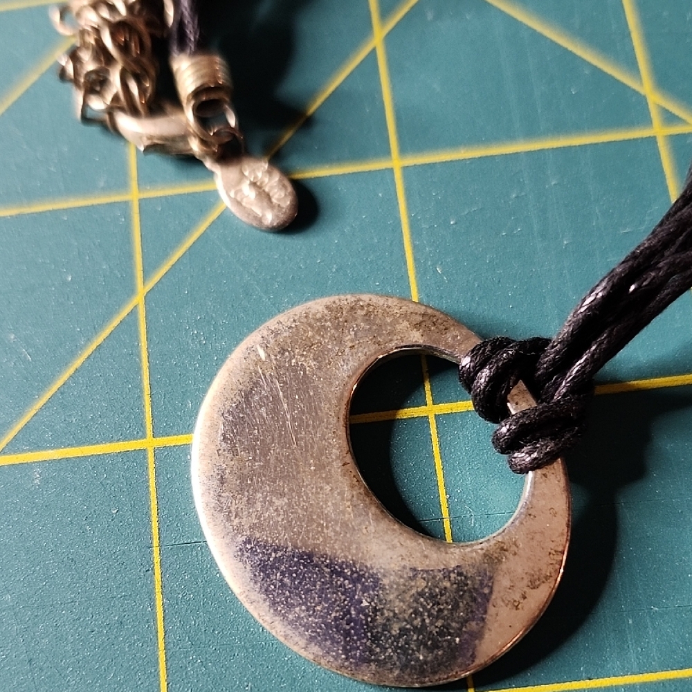 Silver Corded Pendant Necklace